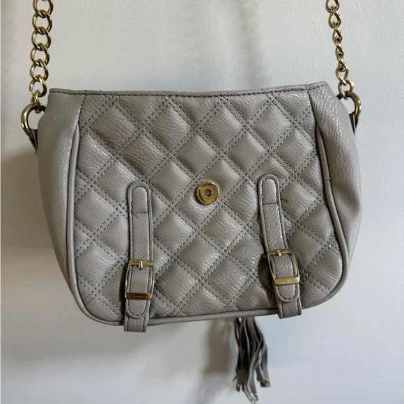 BCBG Gray Crossbody Bag with Gold Chain - Picture 5 of 7